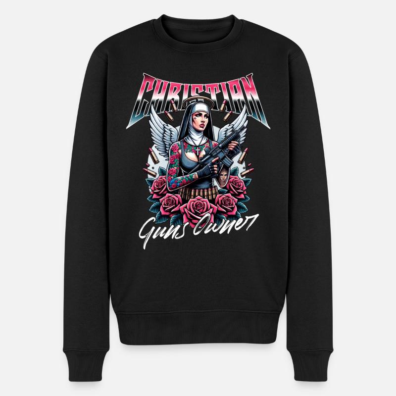 Leidenschaftlicher Gläubiger Waffen Christ - Männer Premium Bio Pullover - Schwarz