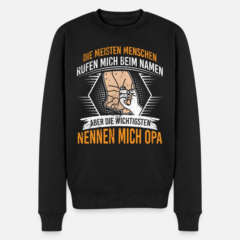 Die wichtigsten nennen mich Opa - Männer Premium Bio Pullover - Schwarz