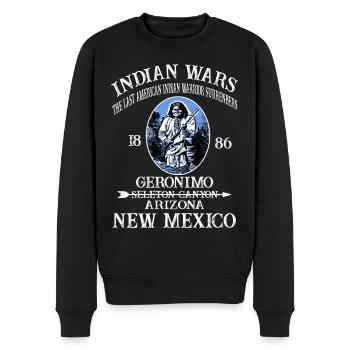 INDIAN WARS - Männer Premium Bio Pullover - Schwarz - Vorne - Nico (187cm)