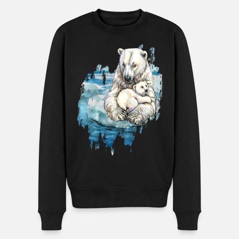 eisbader winterbader winterschwimmer eisbär mama - Men's Premium Organic Jumper - black