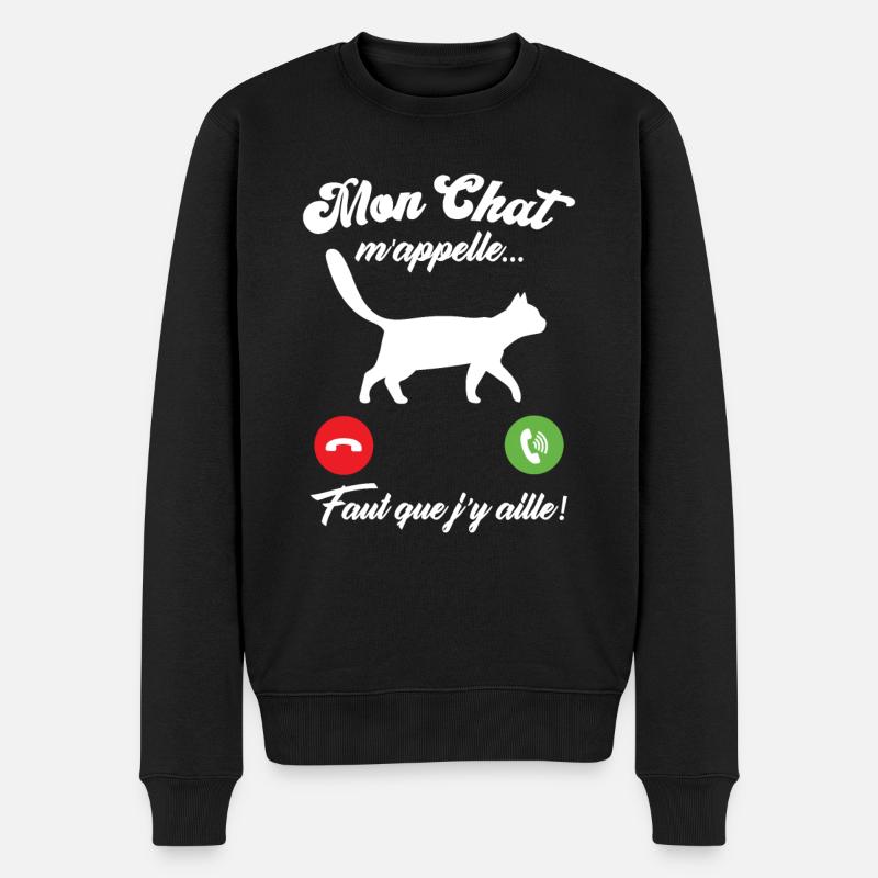 Mon chat m'appelle - Pull Premium bio Homme - noir