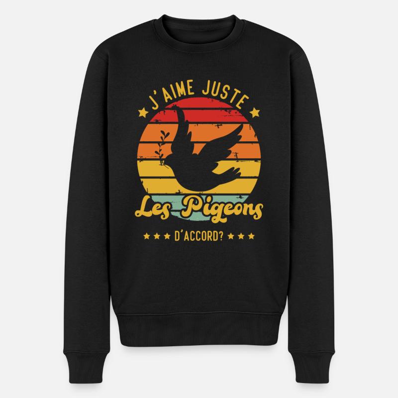 J'aime juste les pigeons D'accord - Pull Premium bio Homme - noir