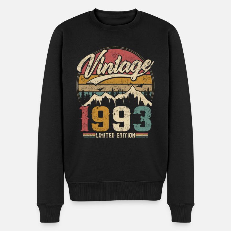 Vintage 1993 Limited Edition Geburtstagsgeschenk - Männer Premium Bio Pullover - Schwarz