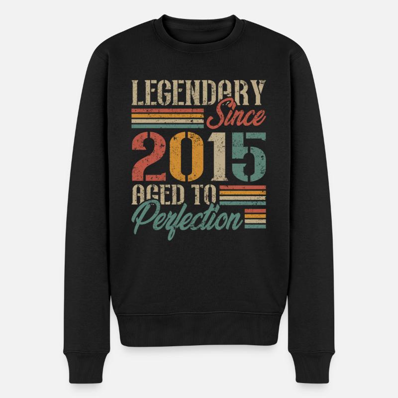 Vintage 2015 Retro Geburtstagsgeschenk - Männer Premium Bio Pullover - Schwarz