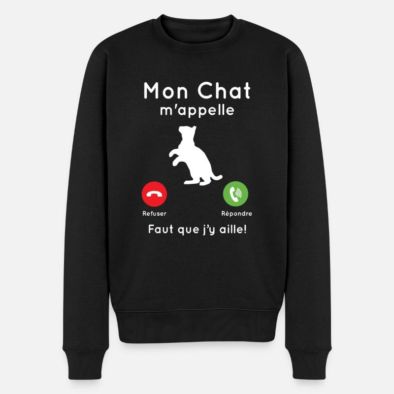 Mon chat m'appelle - Pull Premium bio Homme - noir