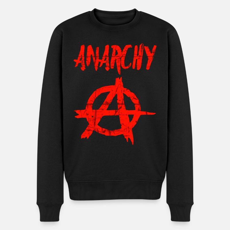 Anarchie - Männer Premium Bio Pullover - Schwarz