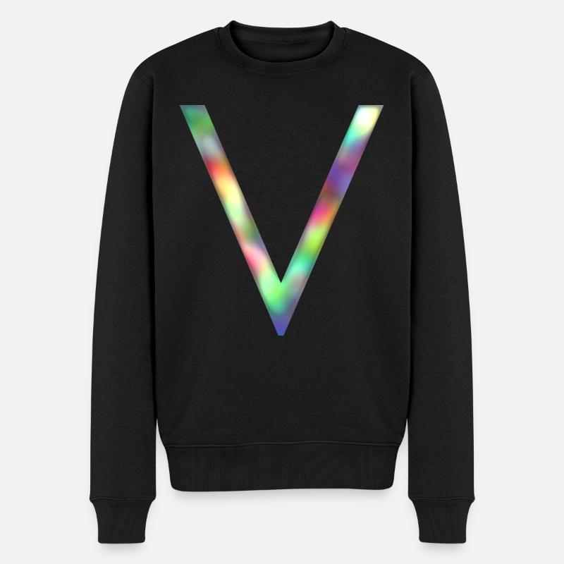 V - Buchstabe INITIALE - Männer Premium Bio Pullover - Schwarz