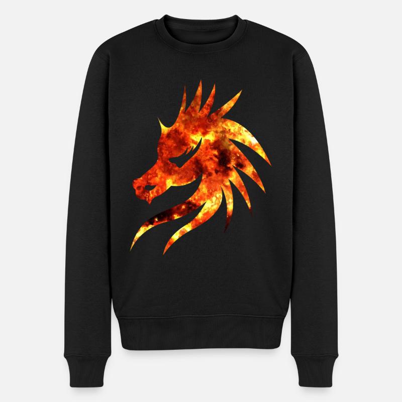 Tête de dragon - Pull Premium bio Homme - noir