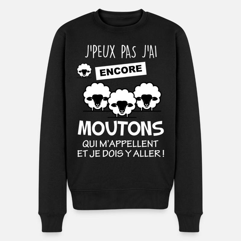 Je peux pas j'ai encore mes moutons - Pull Premium bio Homme - noir