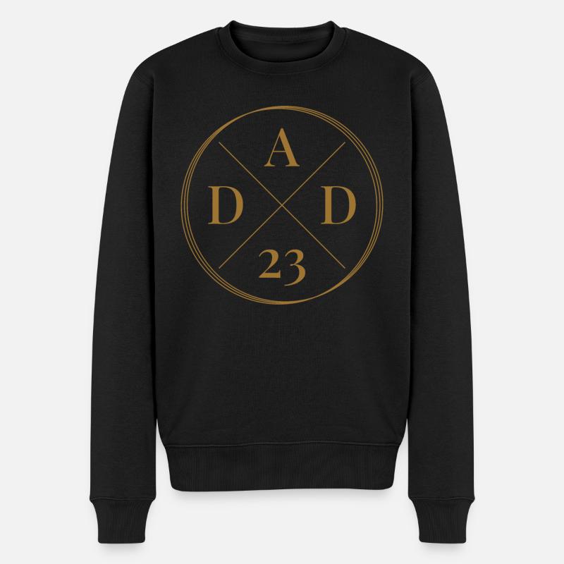 Dad 23 Baby Ankündigung Vater Nachwuchs Papa 2023 - Männer Premium Bio Pullover - Schwarz