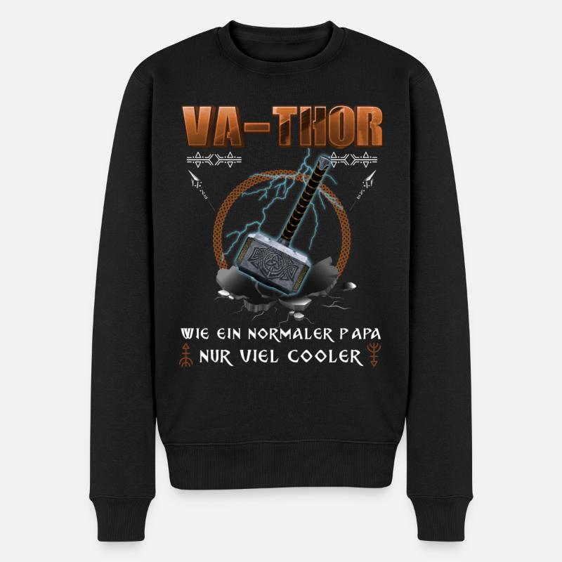 Va-Thor - Männer Premium Bio Pullover - Schwarz