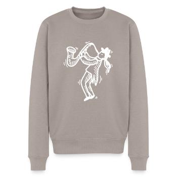 Saxophon - Männer Premium Bio Pullover - Taupe - Vorne - Nico (187cm)
