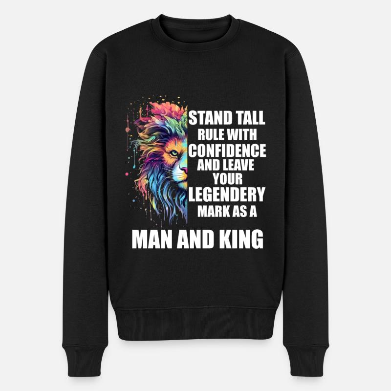 Man and King - Männer Premium Bio Pullover - Schwarz