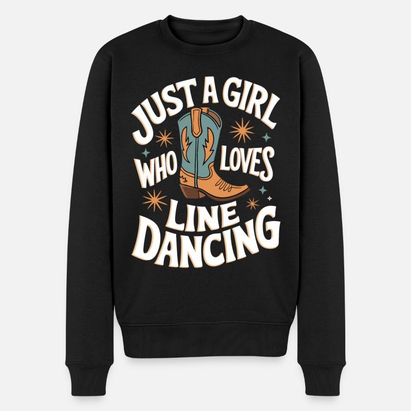 Line Dancing Dancing Dancers - Men's Premium Organic Jumper - black