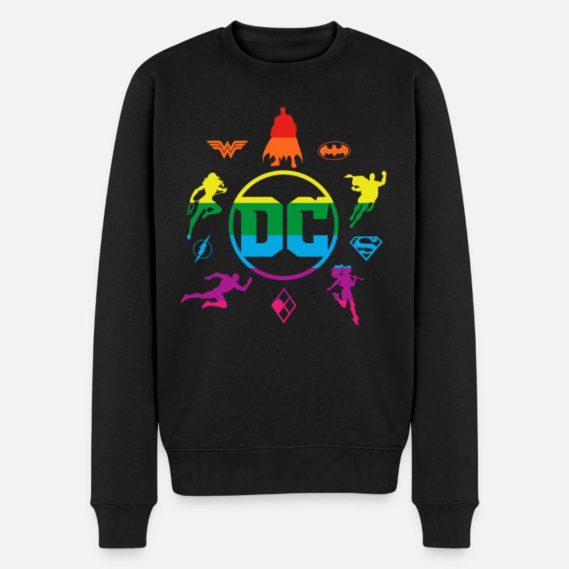 Ligue De Justice D'Amérique DC Logos - Pull Premium bio Homme - noir