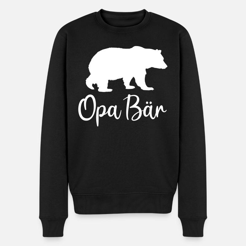 Opa Bär Bester Opi Großvater Geschenk cool Enkel - Männer Premium Bio Pullover - Schwarz