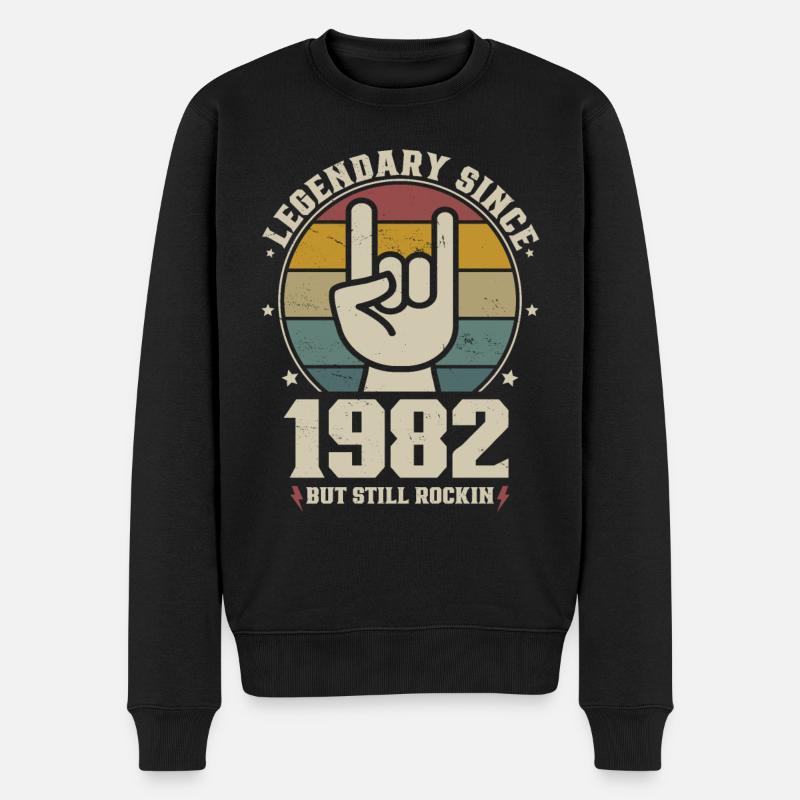 Jahrgang 1982 geboren Legendär seit 1982 - Männer Premium Bio Pullover - Schwarz