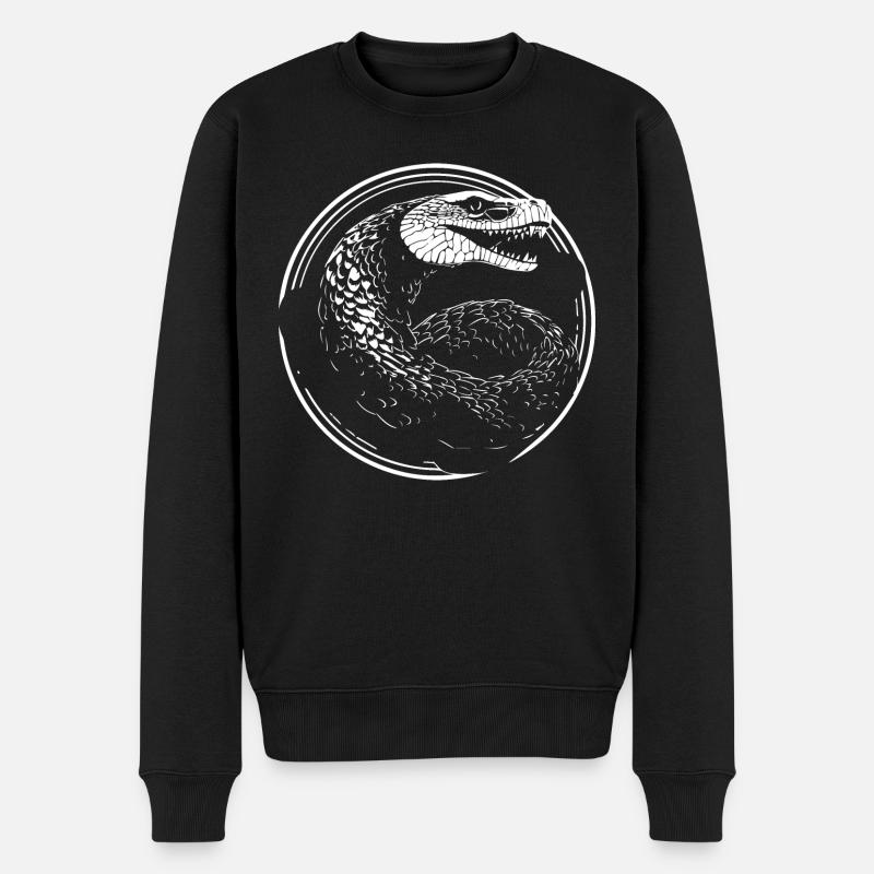 Schlange - Männer Premium Bio Pullover - Schwarz