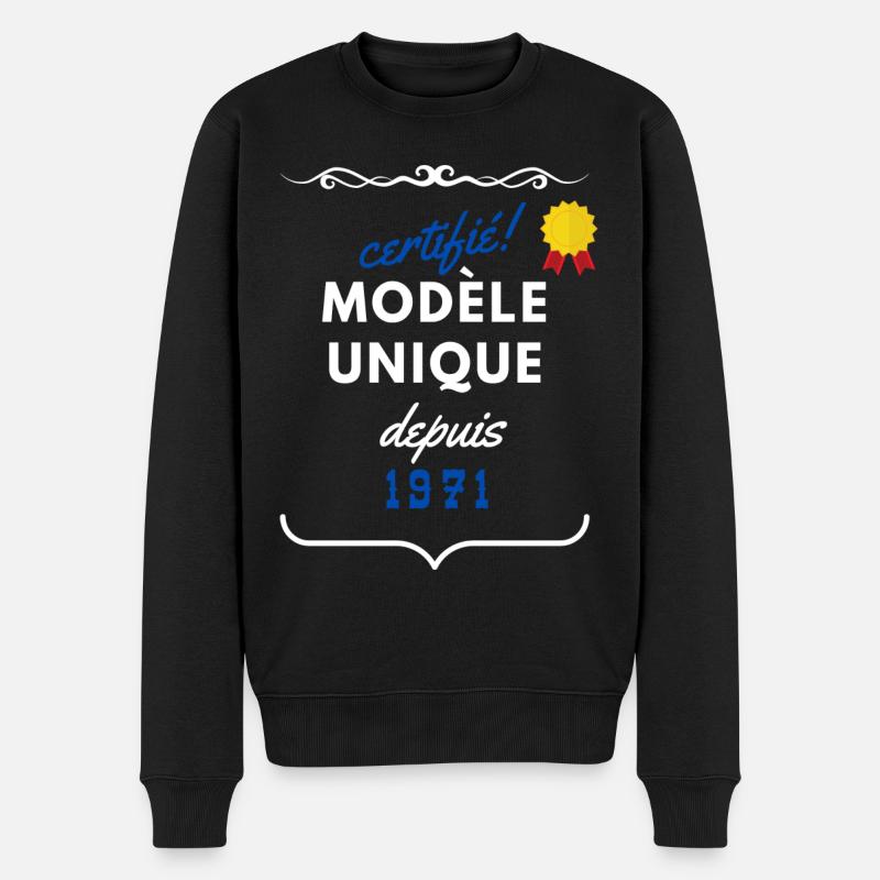 certifié unique 1971 homme - Pull Premium bio Homme - noir