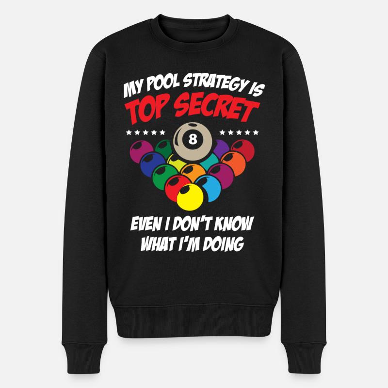 Secret Pool Strategy 8 Ball Funny Billiard - Pull Premium bio Homme - noir