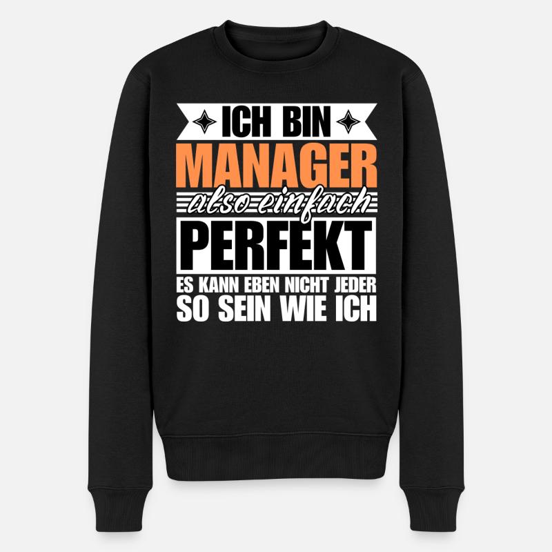 Perfekter Manager - Männer Premium Bio Pullover - Schwarz