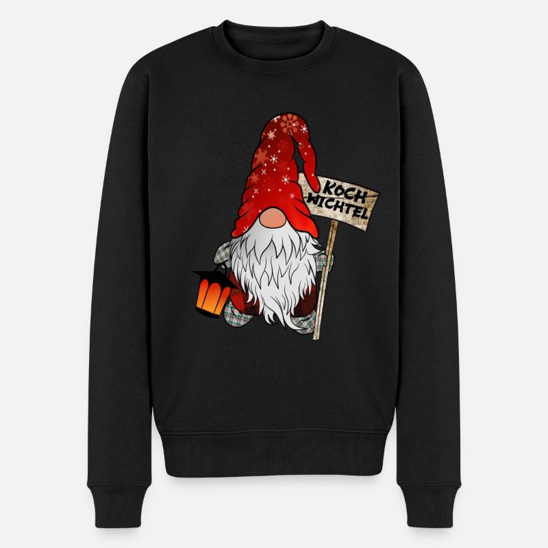 Koch Wichtel Weihnachtsgnom - Männer Premium Bio Pullover - Schwarz
