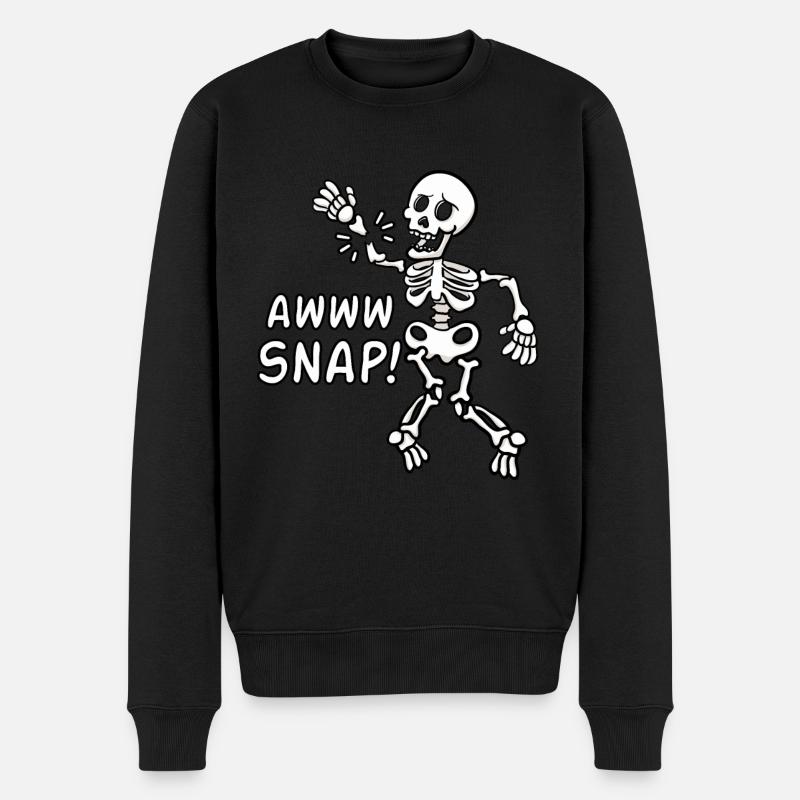 Awww Snap squelette Os cassés - Pull Premium bio Homme - noir