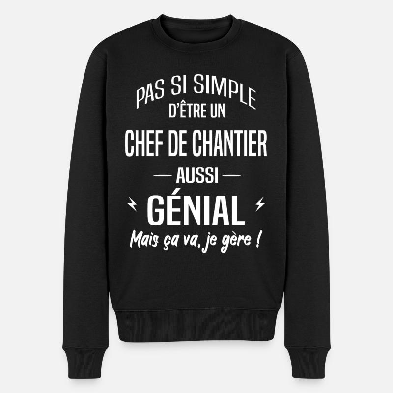 Chef de chantier - Pull Premium bio Homme - noir