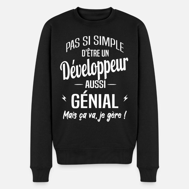 Développeur - Pull Premium bio Homme - noir