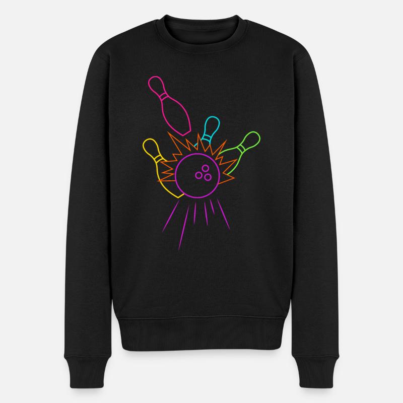 Bowling Pin Liebhaber - Männer Premium Bio Pullover - Schwarz