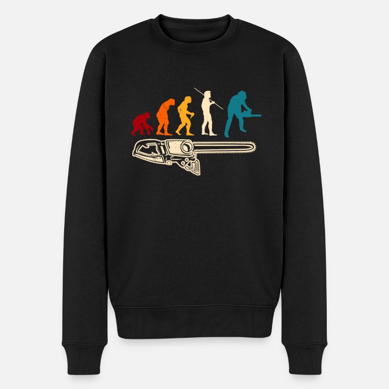 Kettensäge Arborist Evolution - Männer Premium Bio Pullover - Schwarz