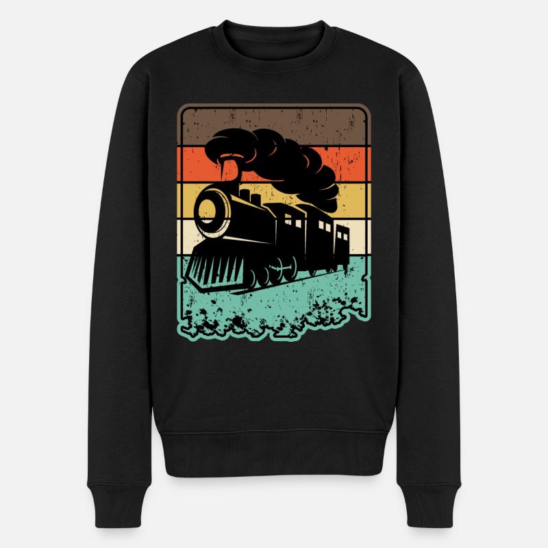 Train rétro - Pull Premium bio Homme - noir