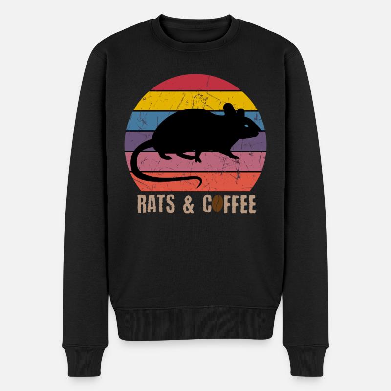 Rats & Coffee - Männer Premium Bio Pullover - Schwarz