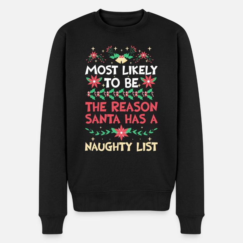 Noël drôle disant Noël coquin - Pull Premium bio Homme - noir