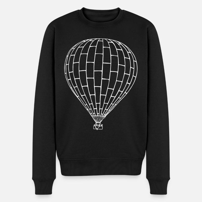 Heißluftballon - Männer Premium Bio Pullover - Schwarz