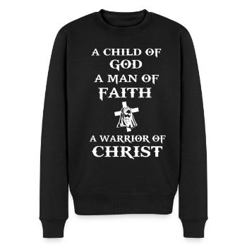 Jésus-Christ Croisé Christianisme Religion - Pull Premium bio Homme - noir - Devant - Nico (187cm)