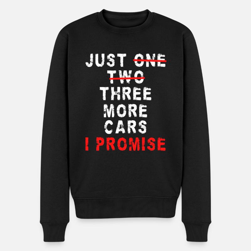 Nur noch drei Autos, ich verspreche lustiges Mechanikerauto - Männer Premium Bio Pullover - Schwarz