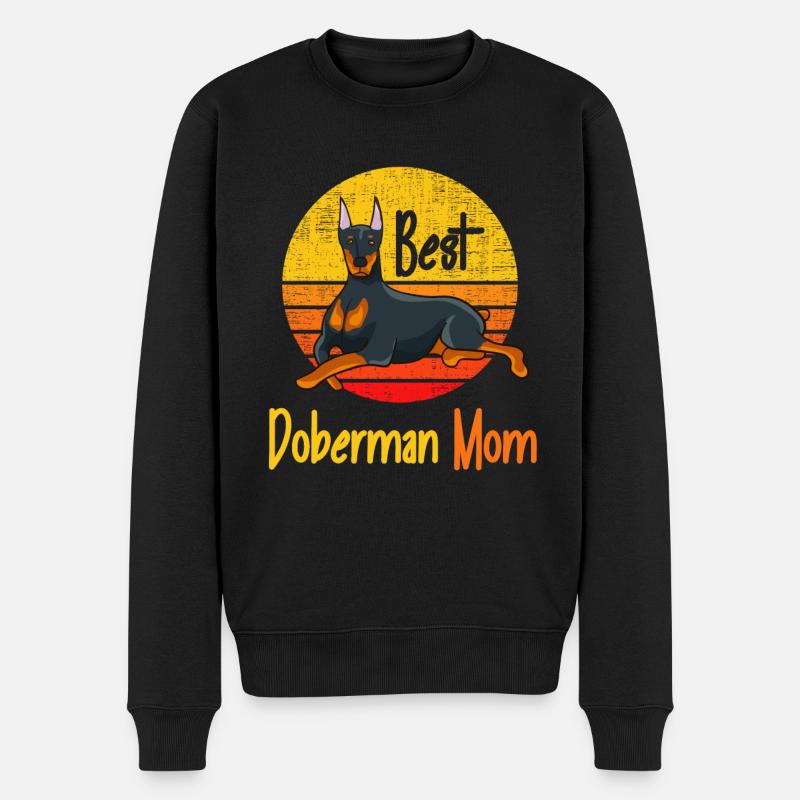 Beste Dobermann-Mutter aller Zeiten lustiger Vintage-Dobermann-Hund - Männer Premium Bio Pullover - Schwarz