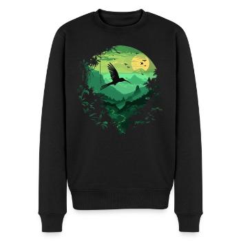 Kolibri Vogel Natur Tiere Wildnis Nektar - Männer Premium Bio Pullover - Schwarz - Vorne - Nico (187cm)