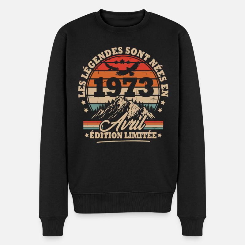Cadeau D'anniversaire Nées En Avril 1973 - Pull Premium bio Homme - noir