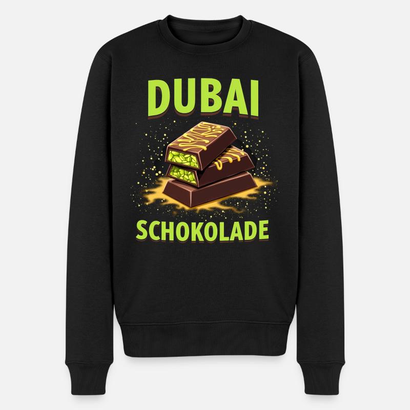 Dubai-Schokolade - Schokolade-Meme - Männer Premium Bio Pullover - Schwarz