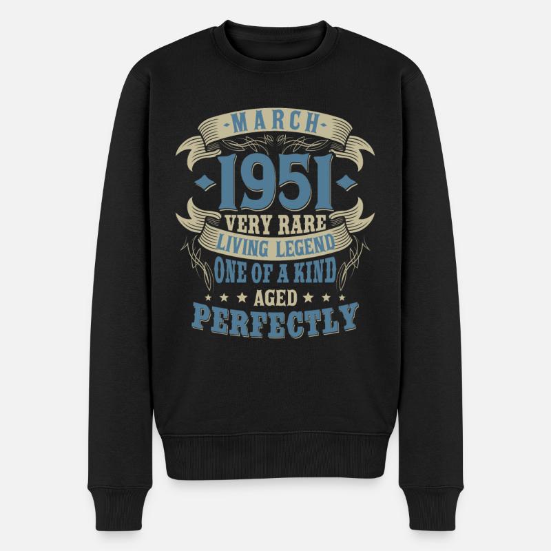 Millésime mars 1951 né anniversaire cadeau - Pull Premium bio Homme - noir