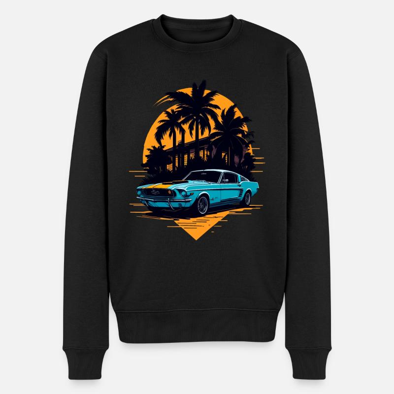 Klassischer Sportwagen - Männer Premium Bio Pullover - Schwarz