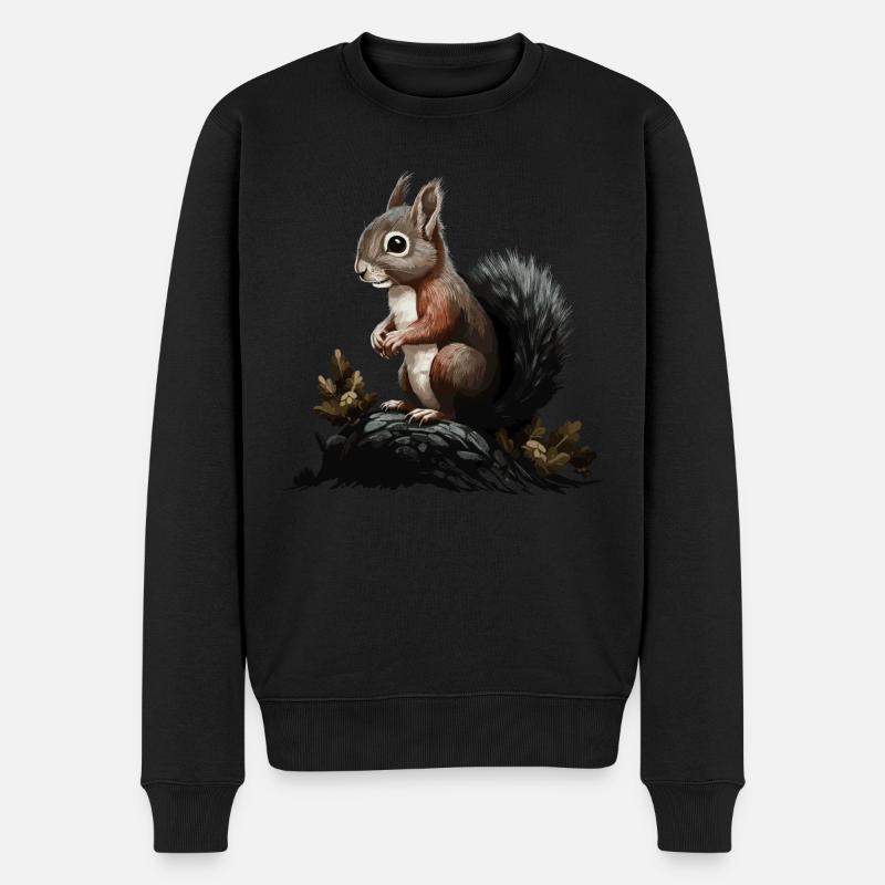 Eichhörnchen Wald Baumhörnchen Hörnchen - Männer Premium Bio Pullover - Schwarz