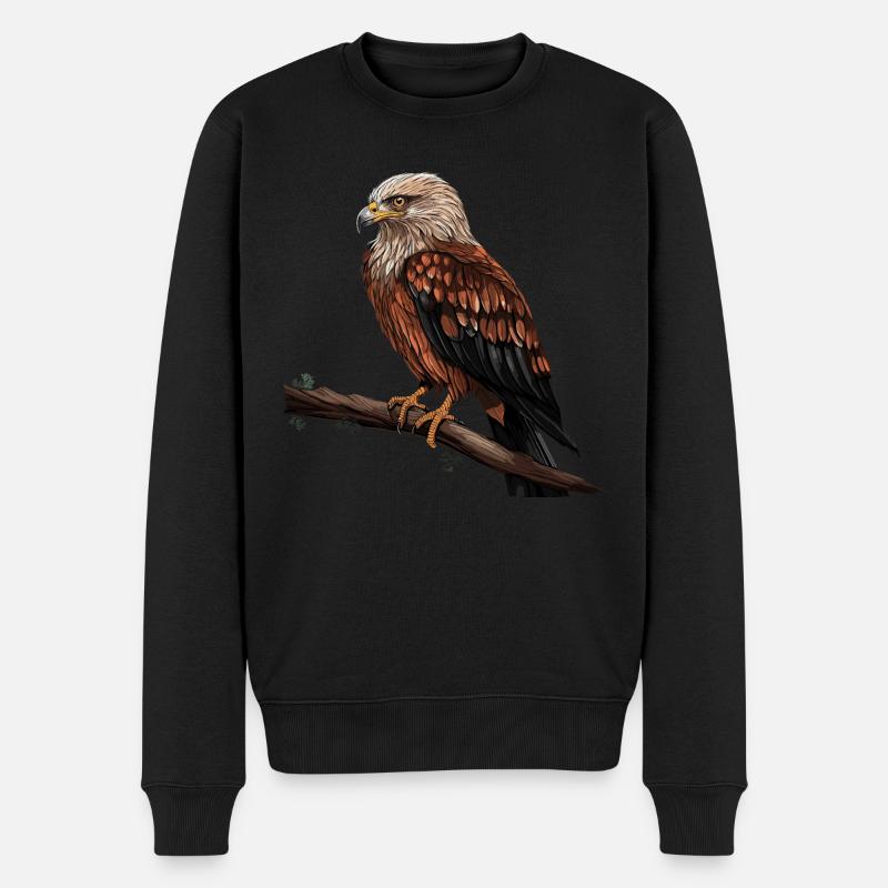 Roter Milan Vogel Greifvogel - Männer Premium Bio Pullover - Schwarz