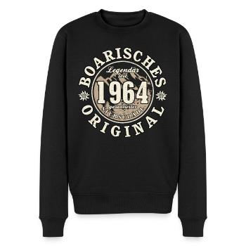 60. Geburtstag 2024 Boarisches Original Geschenk - Männer Premium Bio Pullover - Schwarz - Vorne - Nico (187cm)
