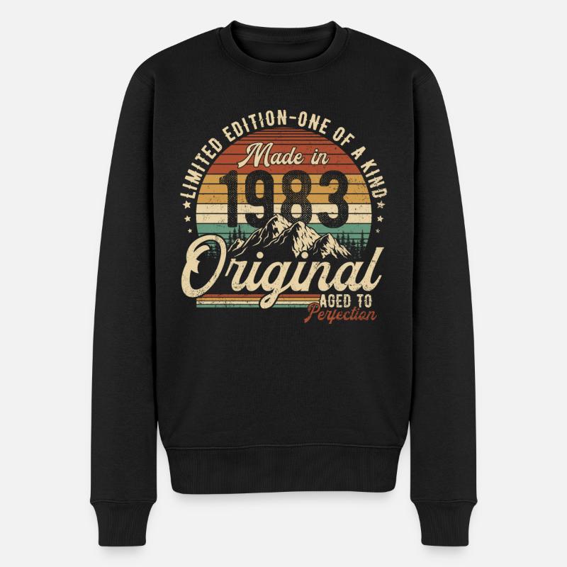 Vintage 1983 Vintage Retro Cadeau d’anniversaire - Pull Premium bio Homme - noir