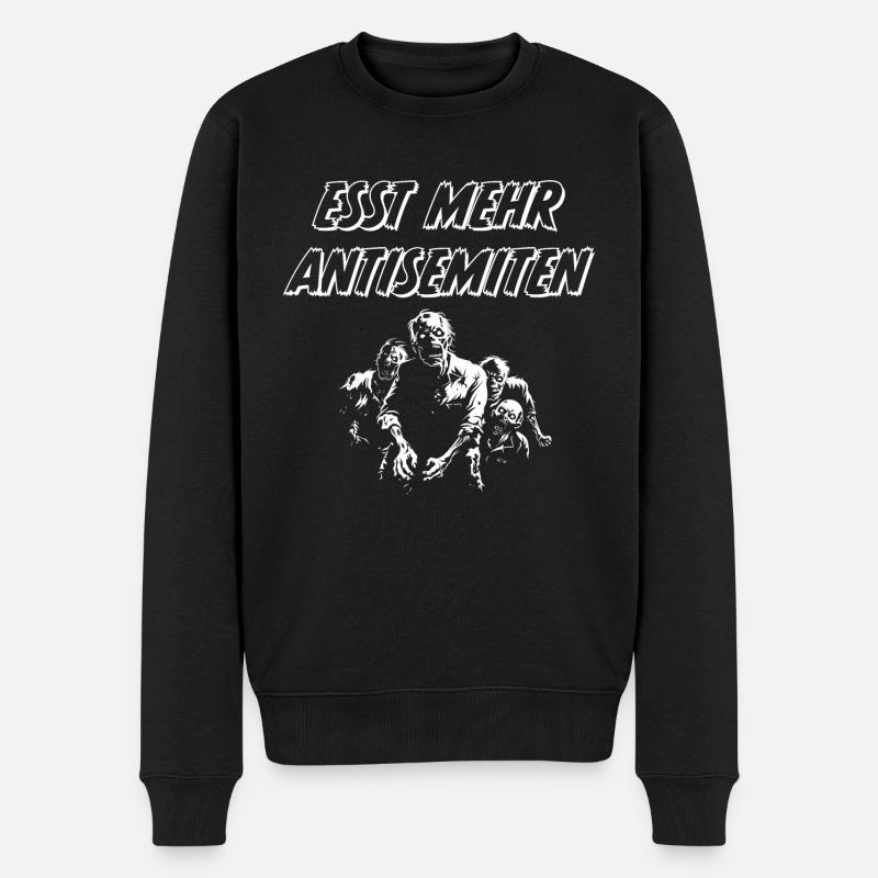 ESST MEHR ANTISEMITEN - Männer Premium Bio Pullover - Schwarz