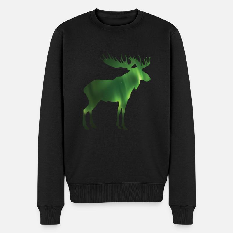 elch skandinavien - Männer Premium Bio Pullover - Schwarz