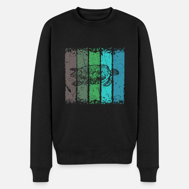 Schildkröte - Männer Premium Bio Pullover - Schwarz